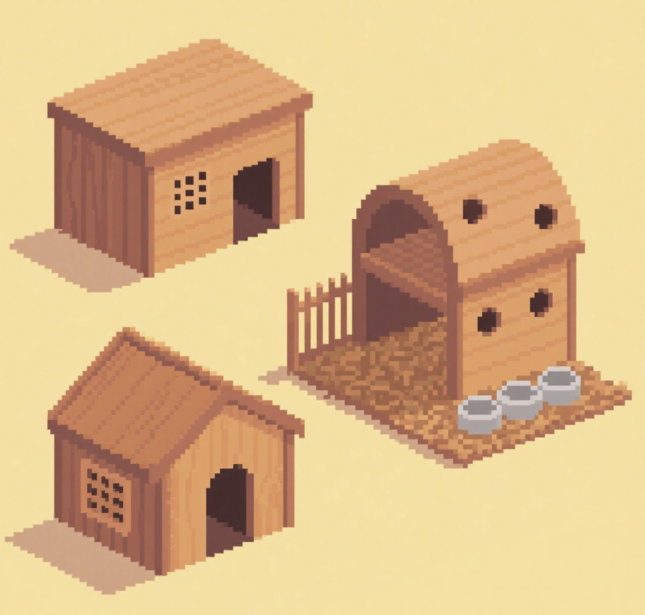 Wooden nest and toys