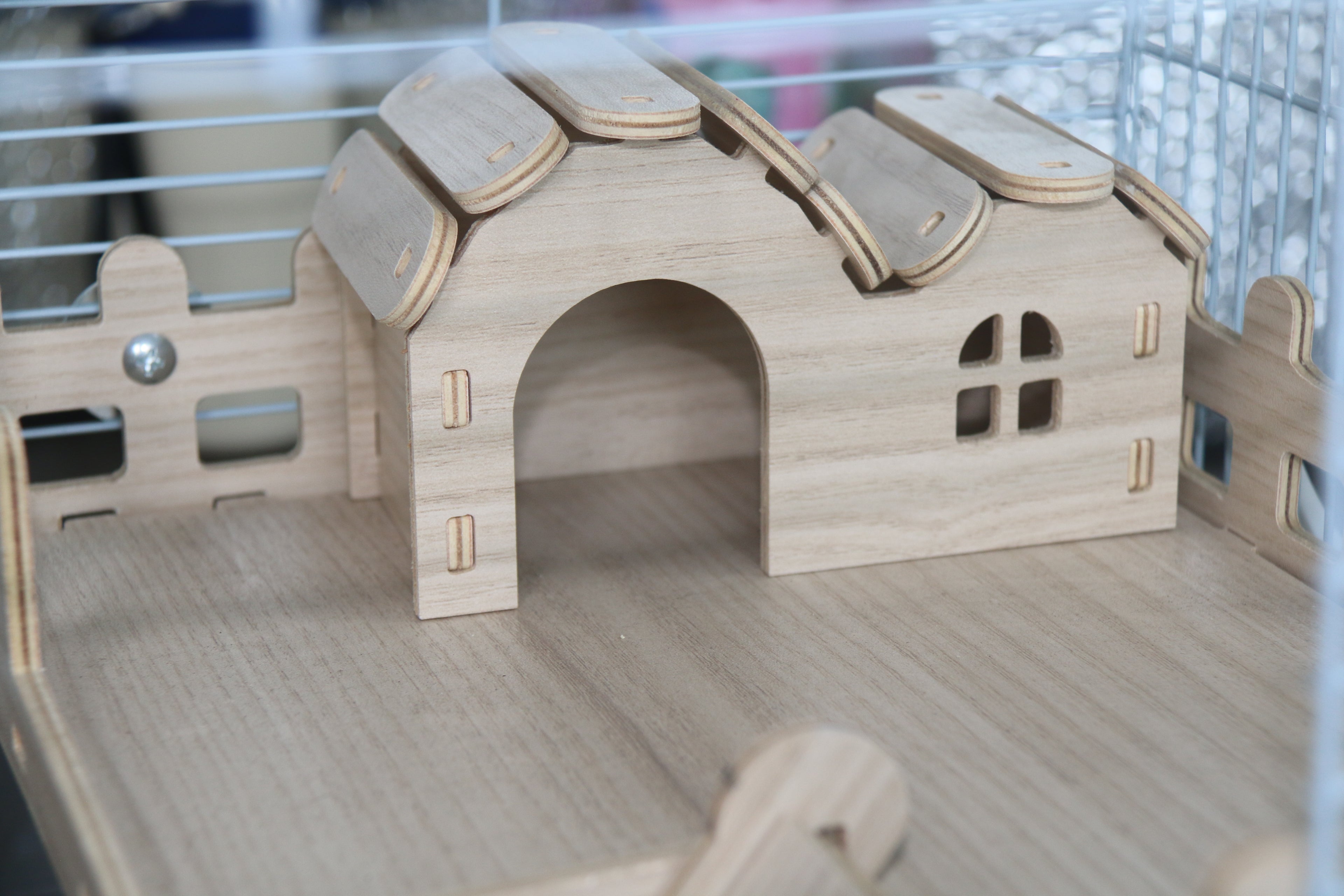 Wooden style villa frosted design